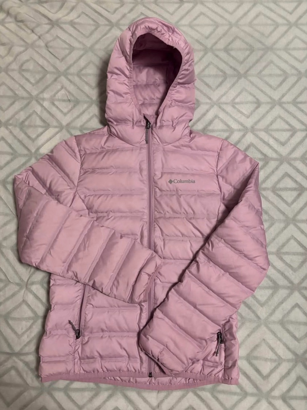 Columbia Light Pink Hooded Puffer Jacket